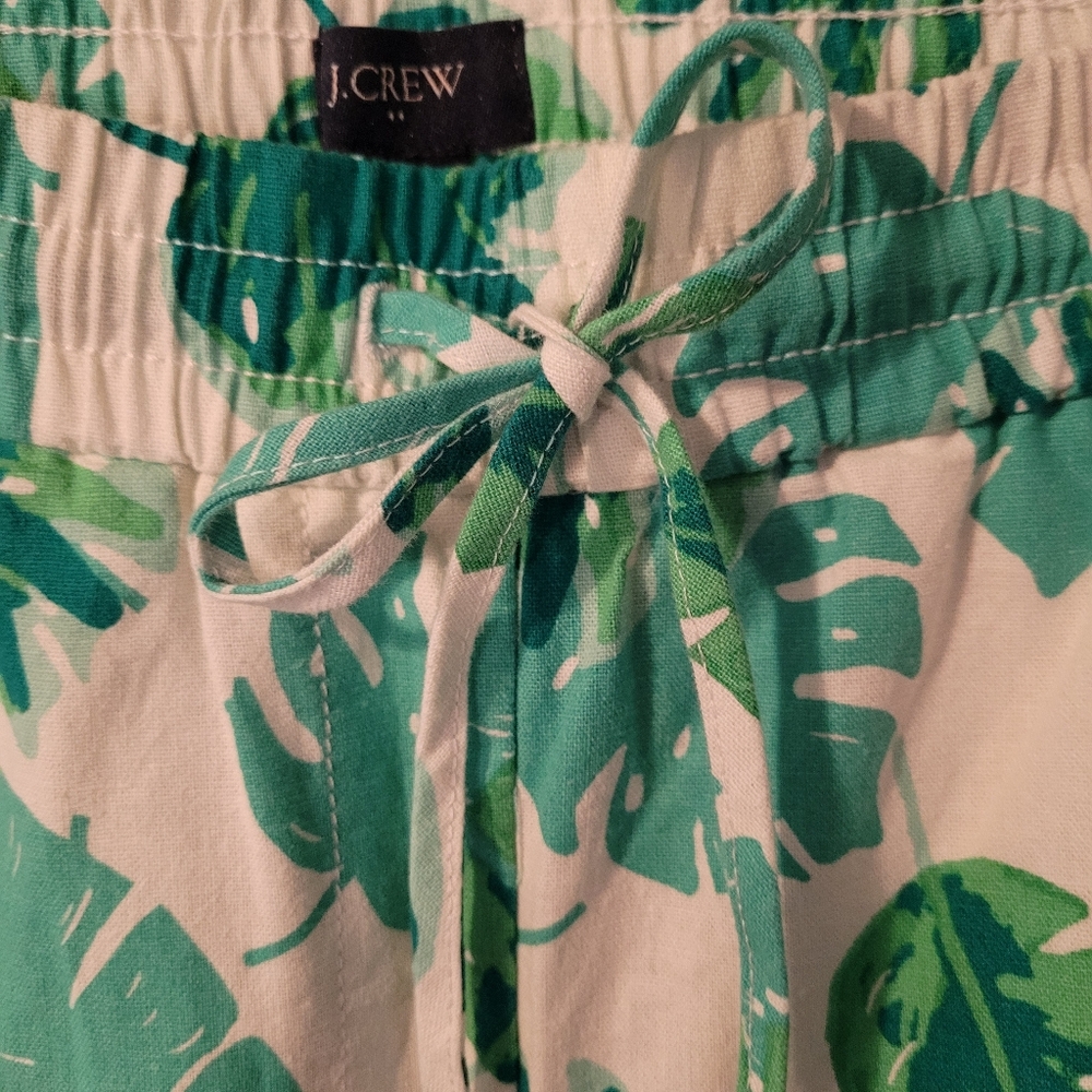 J. Crew linen blend palm leaf drawstring waist pants - 8.            G19 - Picture 5 of 8
